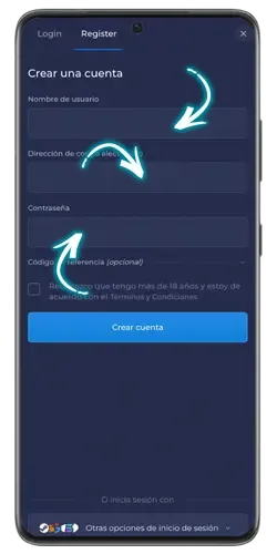 Formularios de registro en Rainbet para crear una nueva cuenta