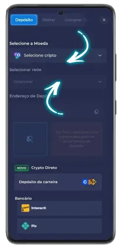 Formulario de depósito en Rainbet para añadir fondos a tu cuenta