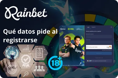 Formulario de registro en Rainbet con los datos necesarios para crear una cuenta